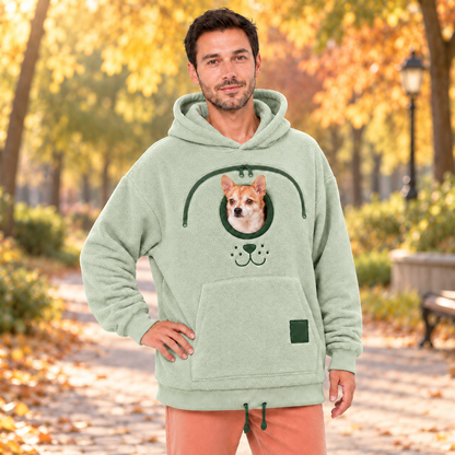 ⏳🔥LIMITED TIME 50% OFF!🐕 Cozy Fleece Pet BondingPouch Hoodie - Warm &Supportive Small Pet CarrierClothing