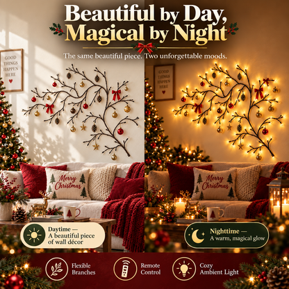 🌿✨ Flexible LED Branch Lights | Remote-Controlled Holiday Wall Decor 🎄💡