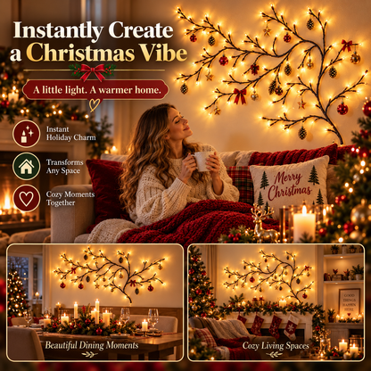 🌿✨ Flexible LED Branch Lights | Remote-Controlled Holiday Wall Decor 🎄💡