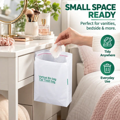 Self-Sealing Mini Trash Bags for Car, Desk & Small Spaces