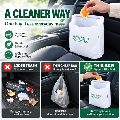Self-Sealing Mini Trash Bags for Car, Desk & Small Spaces