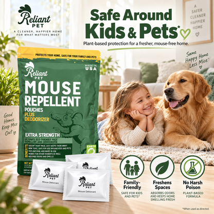 Reliant Pet Mouse Repellent Pouches - Rodent Repellent Made in USA (12 Pouches)