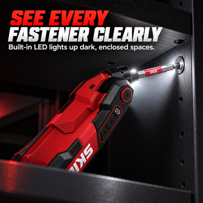 ⚡ Powered Hex Key Driver Kit – 3-Angle Folding Head, LED Light & 27-Piece Bit Set