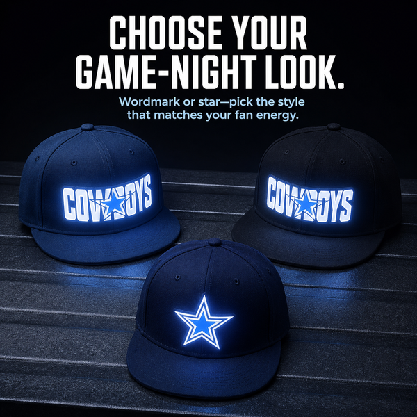 Light-Up Game Day Fan Cap – Glow Logo Flat-Brim Hat