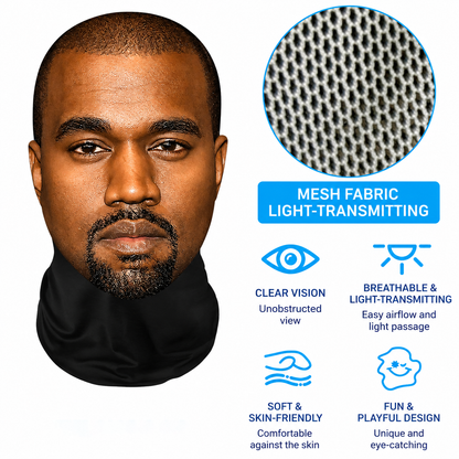 3D Mask Realistic Mask Role Playing Prop Fun Black Mesh Headset Halloween Funny（3PCS)