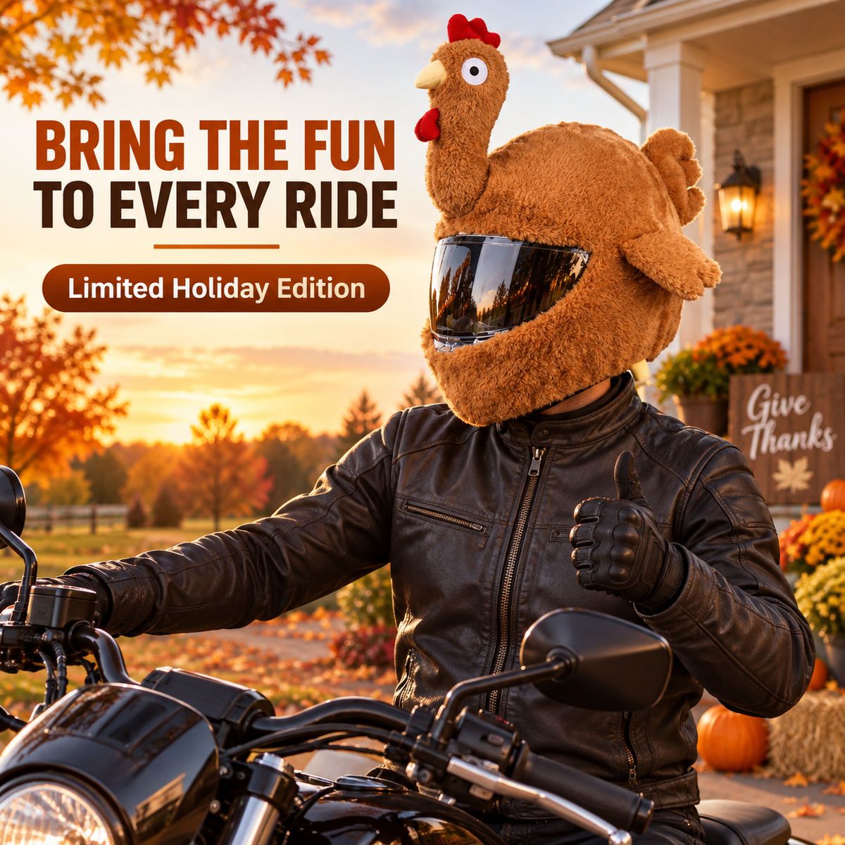 😂 Funny Plush Motorcycle Helmet Cover🏍️   – Eye-Catching Cartoon Full-Face Helmet Accessory
