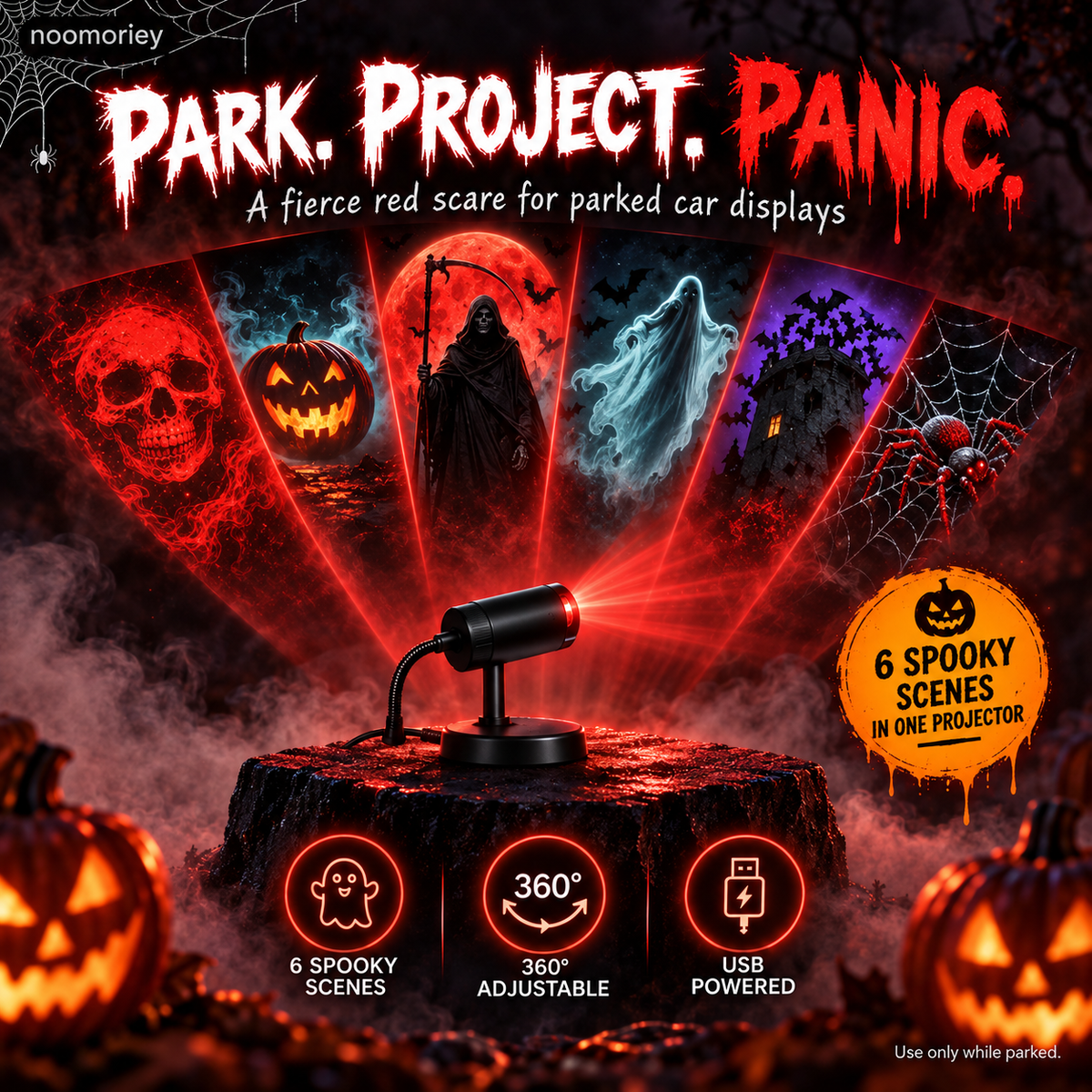 🎃 HD Halloween Scene Projector – 6 Spooky HD Projections, Pick Your Perfect Display