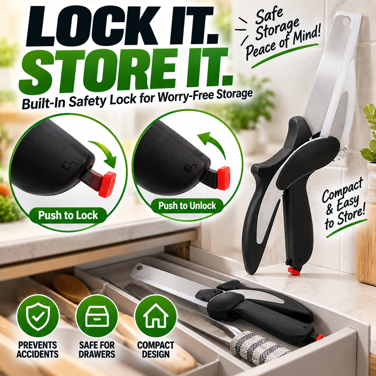2-in-1 Kitchen Scissors with Cutting Board ✂️🥬 | Stainless Steel 🔪✨