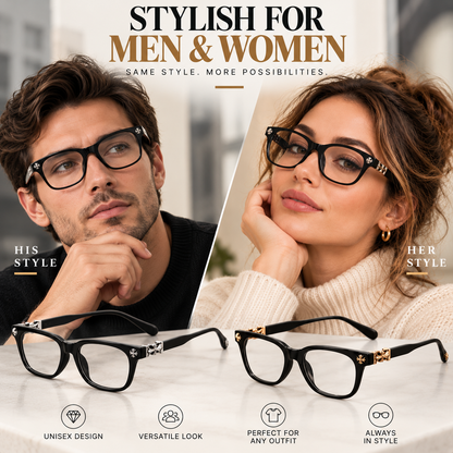 Retro Square Frame Eyeglasses – Stylish Black Fashion Glasses