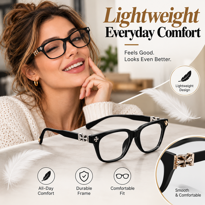 Retro Square Frame Eyeglasses – Stylish Black Fashion Glasses