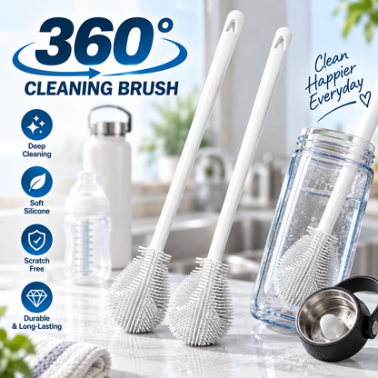Buy one get one free-360° Silicone Bottle Cleaning Brush with Long Handle
