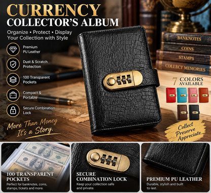 🔒100 Transparent Pocket Currency Collectors Album