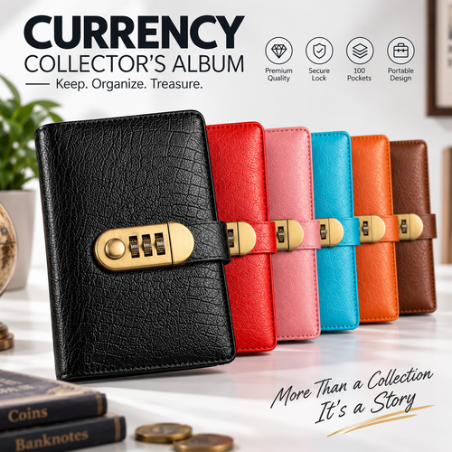 🔒100 Transparent Pocket Currency Collectors Album