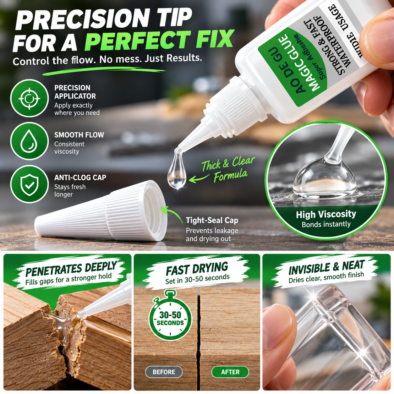 5PCS Fast-Setting Super Glue