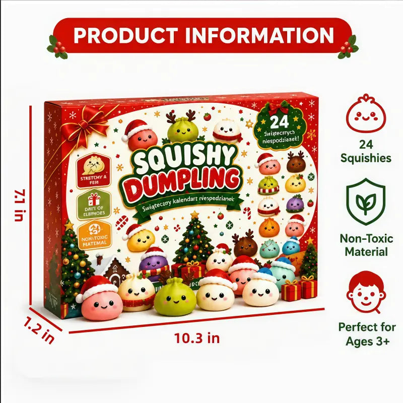 Christmas Squishy Advent Calendar Bundle – 24 Surprise Fidget Toys Countdown, Holiday Sensory Stress Relief Squishies, Fun Gift for Kids & Adults