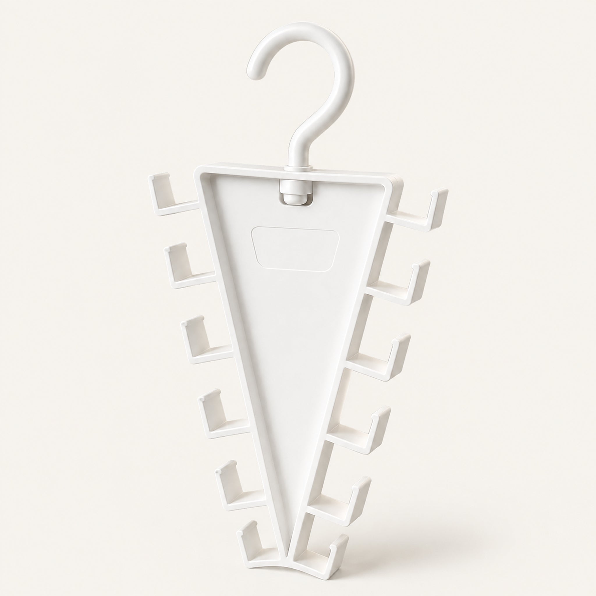 🧺 V-Shaped 12-Hook Closet Organizer – 360° Rotating Double-Sided Space Saver