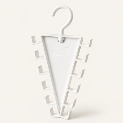 🧺 V-Shaped 12-Hook Closet Organizer – 360° Rotating Double-Sided Space Saver