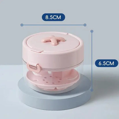 3-in-1 Retainer Soak Case with Drain Tray, Mirror & Cleaning Brush for Aligners & Dentures