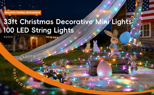 ✨38FT Fairy Lights, 100 LED Plug in Outdoor String Lights-8 Modes
