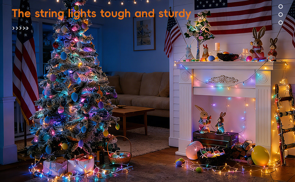 ✨38FT Fairy Lights, 100 LED Plug in Outdoor String Lights-8 Modes