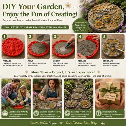🌻 Reusable Garden Stepping Stone Mold | DIY Concrete Art Mold
