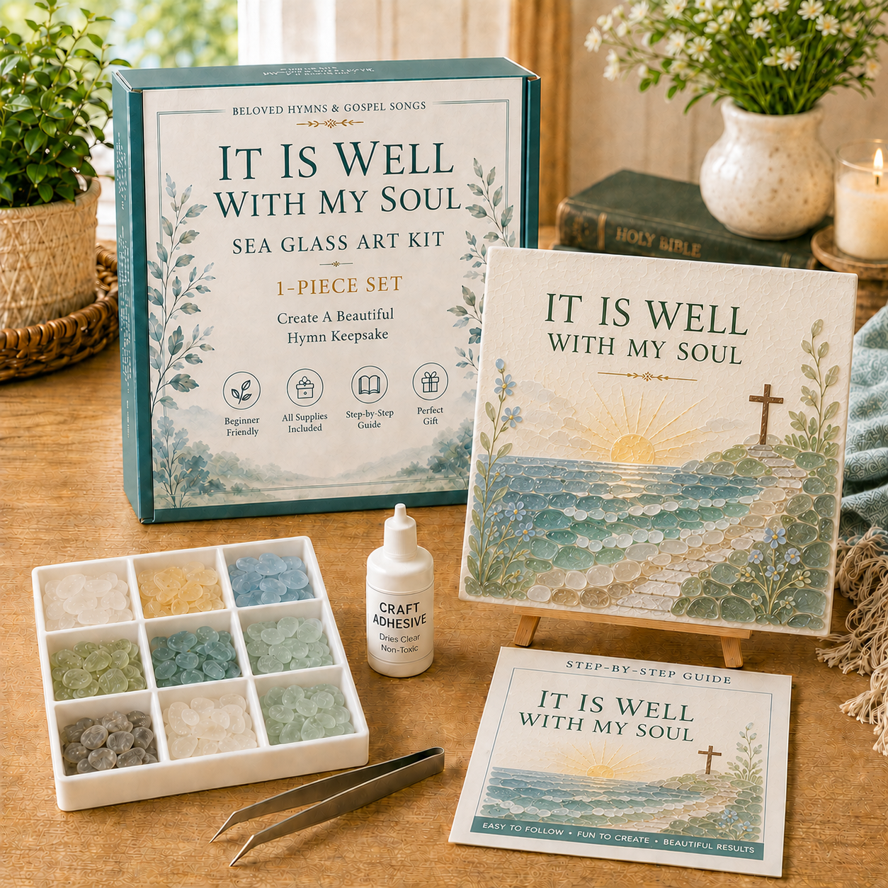 🎵 Beloved Hymns & Gospel Songs Sea Glass Art Kit