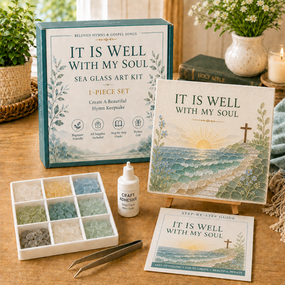 🎵 Beloved Hymns & Gospel Songs Sea Glass Art Kit