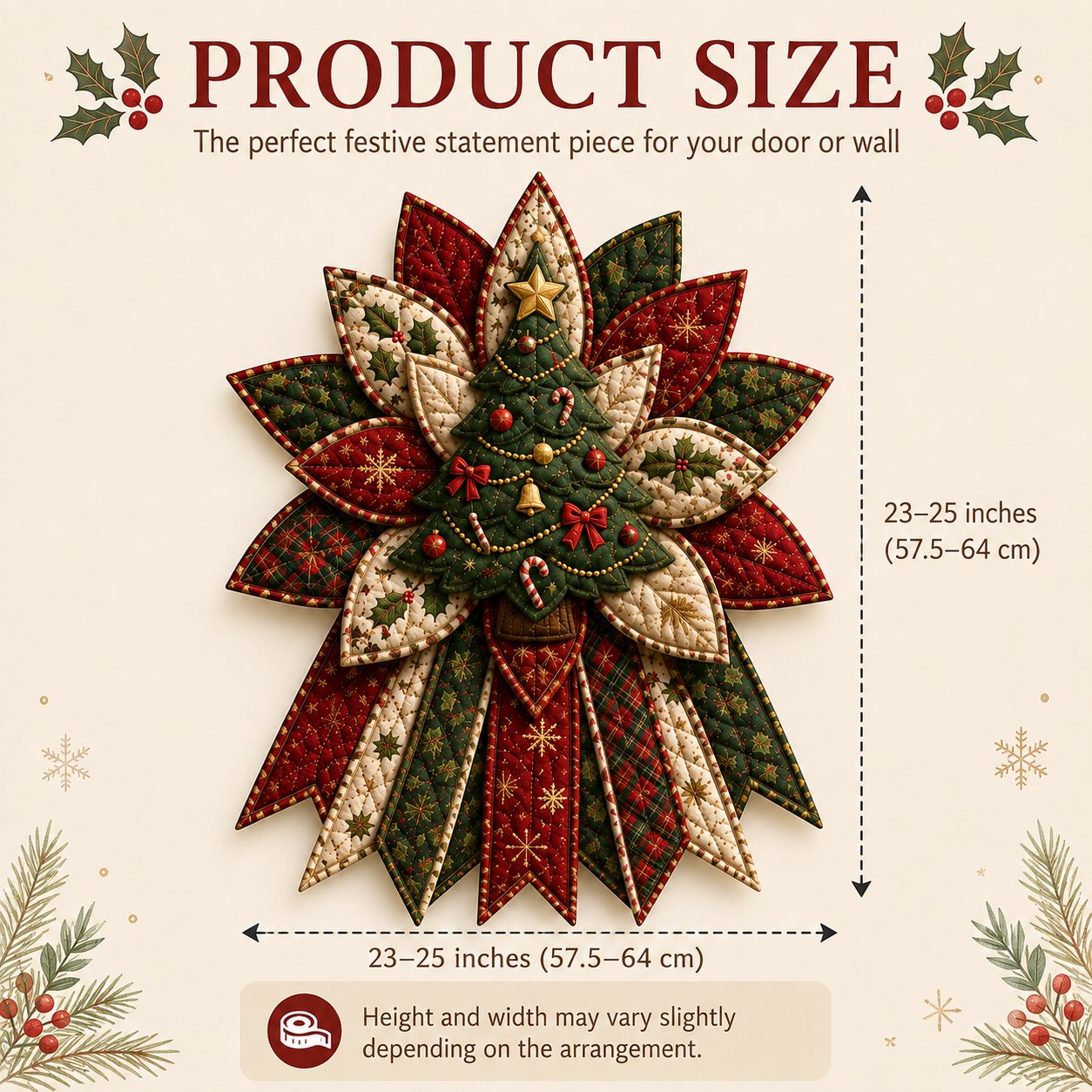 🎄 Festive Quilted Christmas Door Hanging DIY Sewing Kit