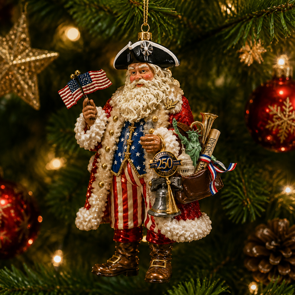 250th Anniversary Santa Claus Christmas Tree Ornament