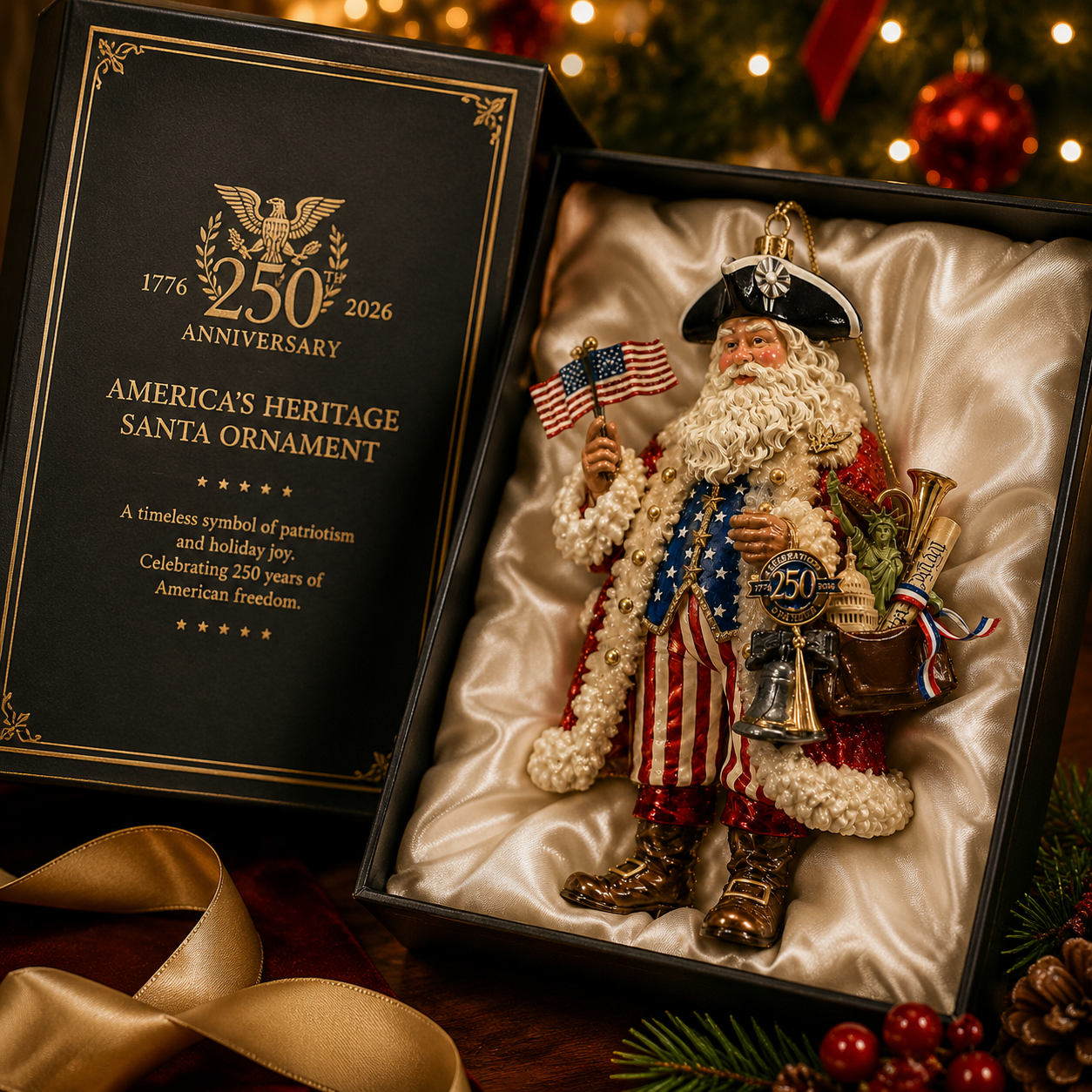 250th Anniversary Santa Claus Christmas Tree Ornament