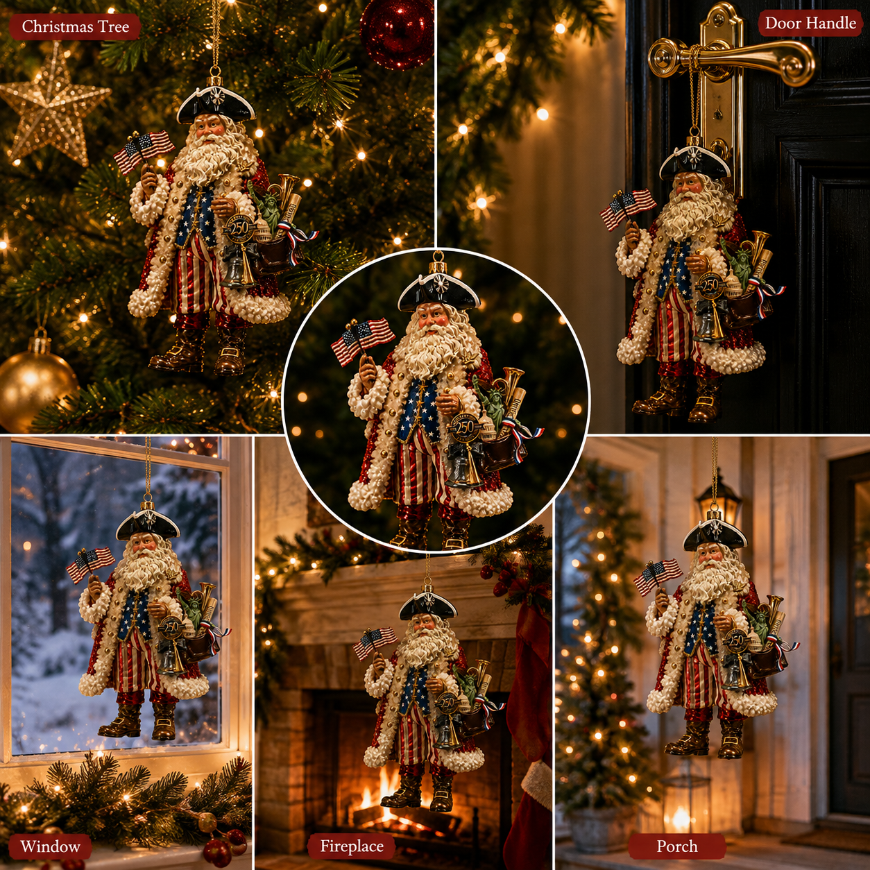 250th Anniversary Santa Claus Christmas Tree Ornament