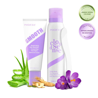 Bikini Pain-Free Hair Removal Cream for Sensitive Skin,Gentle Citrus Sensitive Skin Hair Removal Cream&Spray