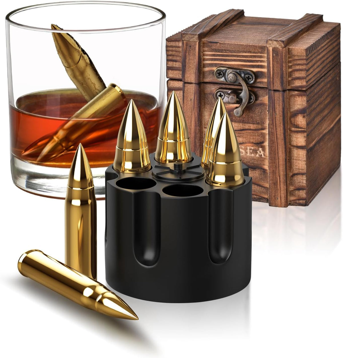 Gifts for Men Dad Husband, Whiskey Stones Reusable Stainless Ice Cubes