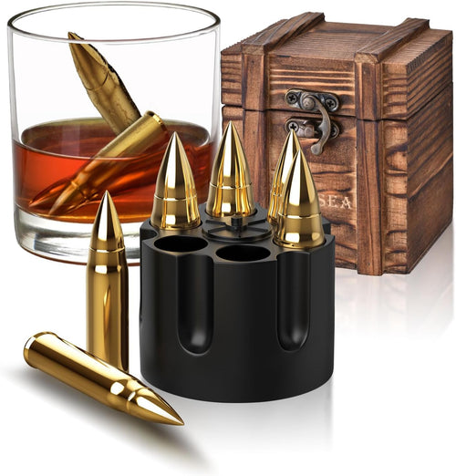 Gifts for Men Dad Husband, Whiskey Stones Reusable Stainless Ice Cubes