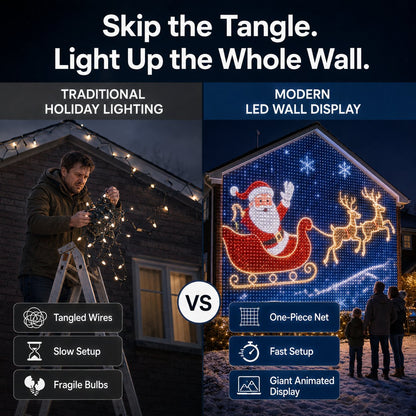 🎄Christmas LED House Net & Smart Outdoor Wall Curtain Light🎅