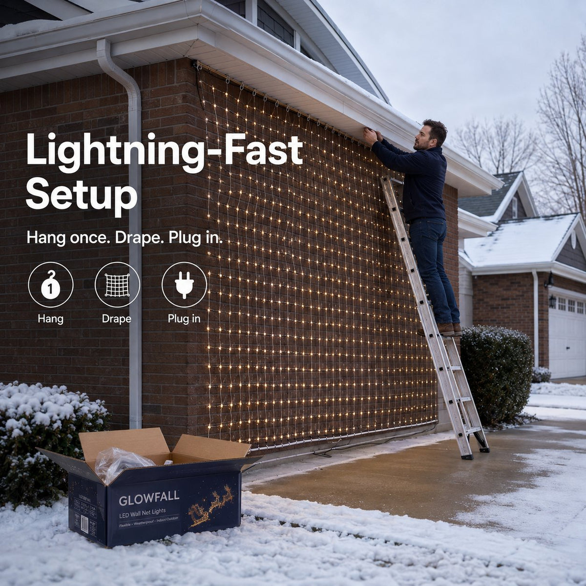 🎄Christmas LED House Net & Smart Outdoor Wall Curtain Light🎅