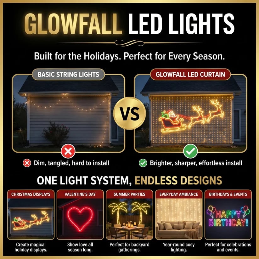 🎄Christmas LED House Net & Smart Outdoor Wall Curtain Light🎅