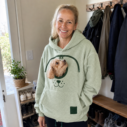⏳🔥LIMITED TIME 50% OFF!🐕 Cozy Fleece Pet BondingPouch Hoodie - Warm &Supportive Small Pet CarrierClothing