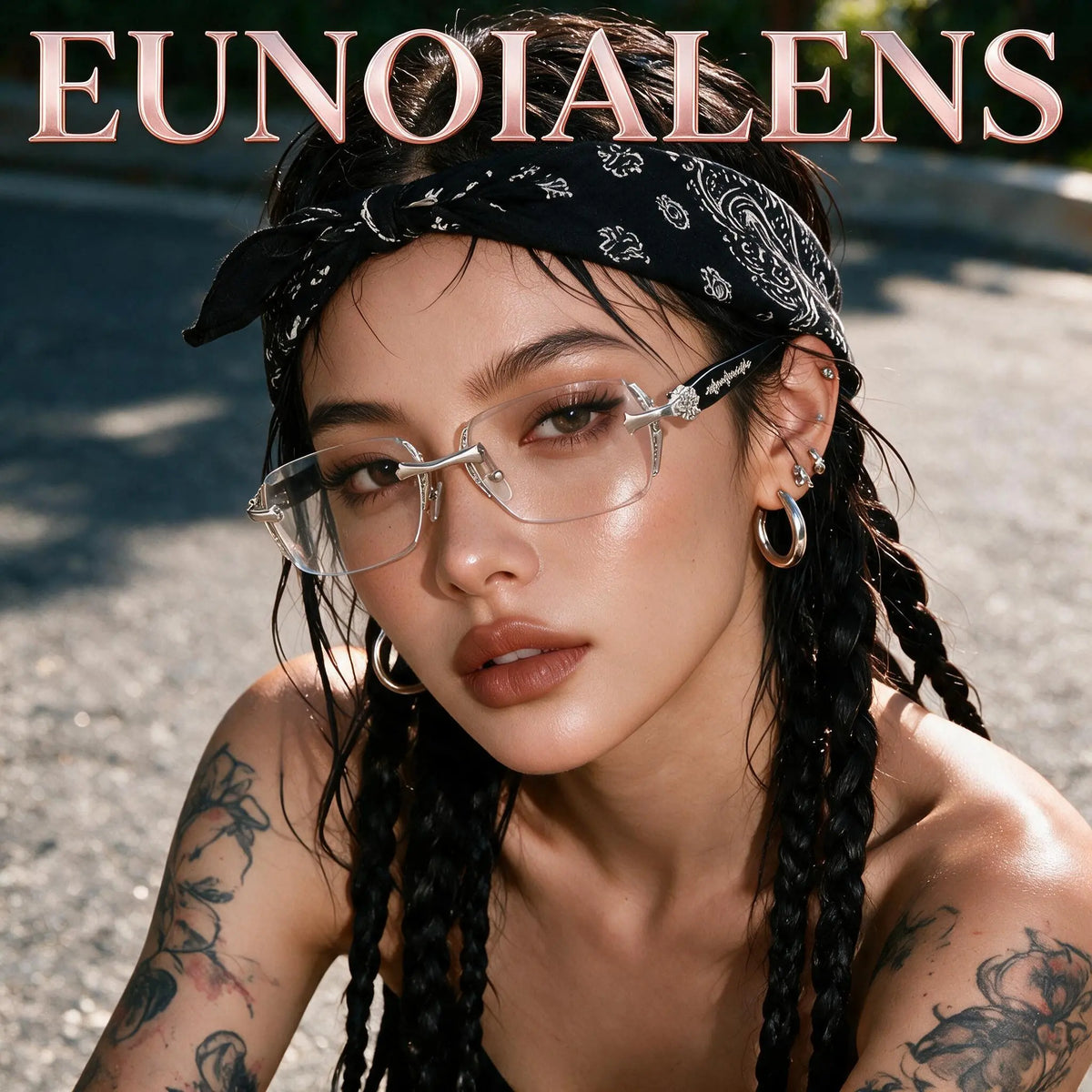 High-quality rimless glasses featuring a diamond-cut edge design—a versatile everyday accessory for men and women.