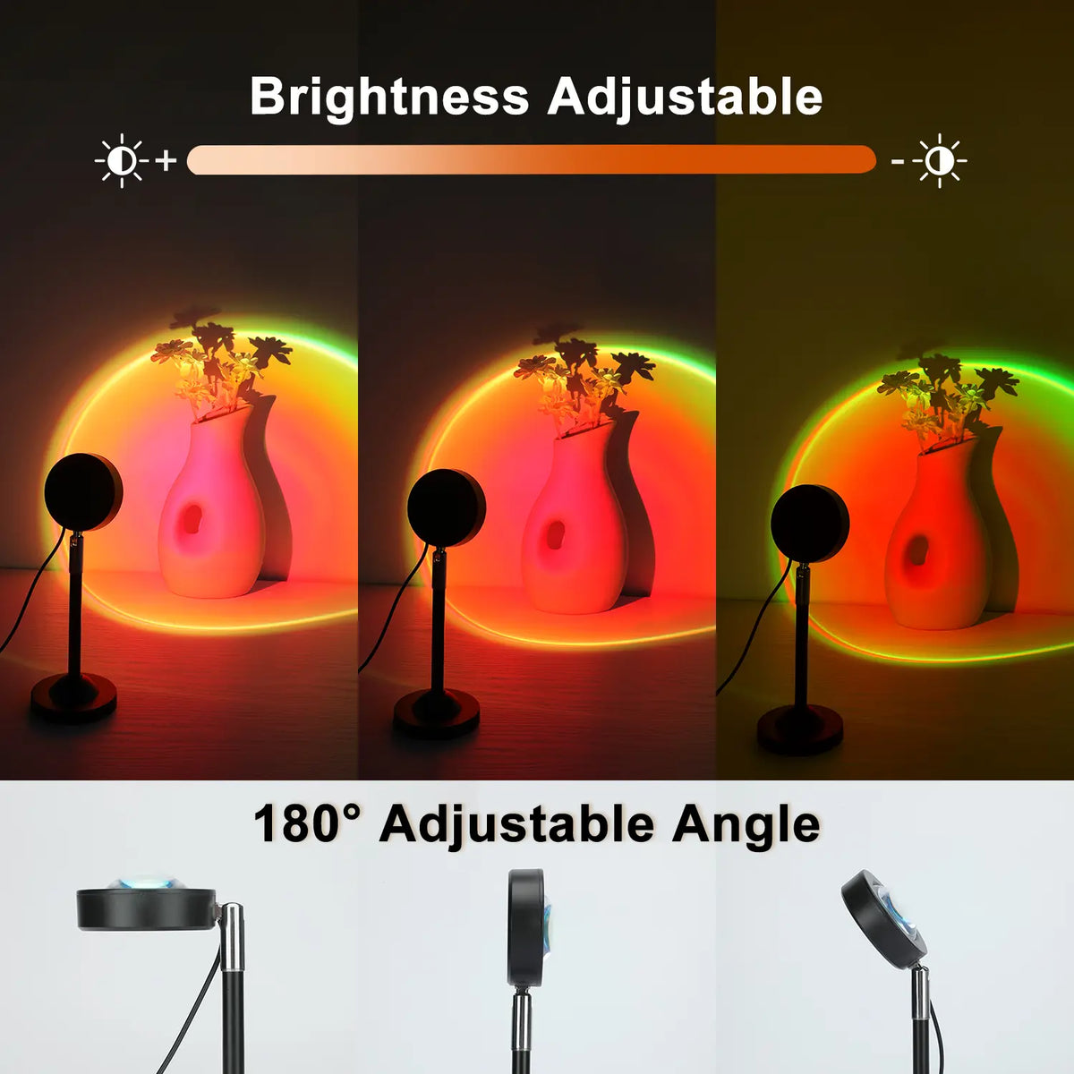 180° Adjustable Sunset Atmosphere Projection Lamp – Enjoy your own exclusive sunset, anytime, anywhere.