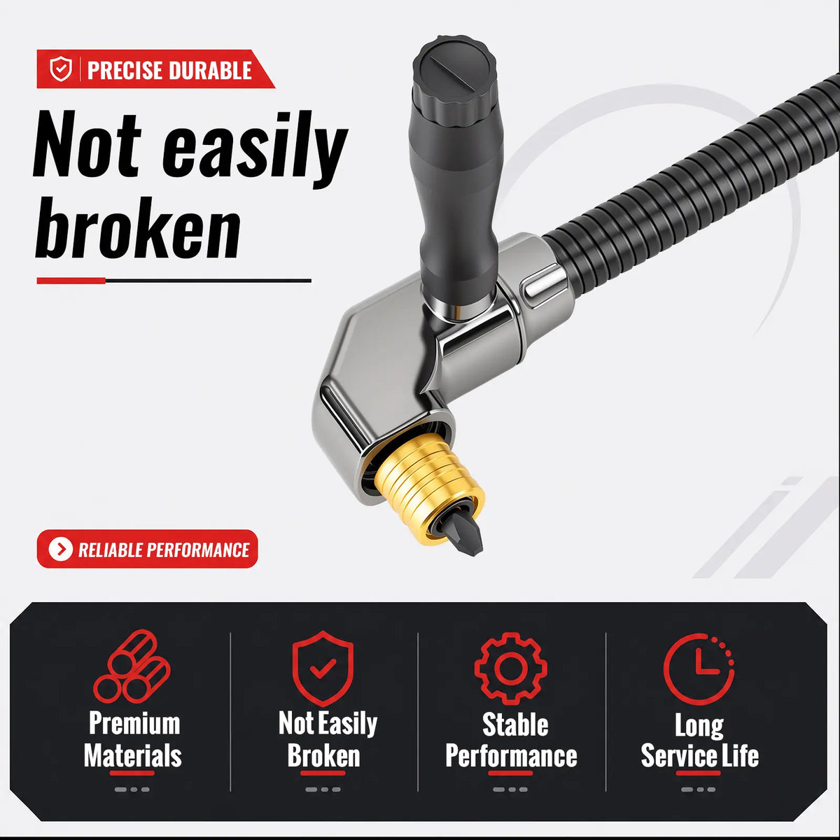 90-Degree Right-Angle Drill Attachment—Rotary Corner Drilling Adapter for Tight Spaces