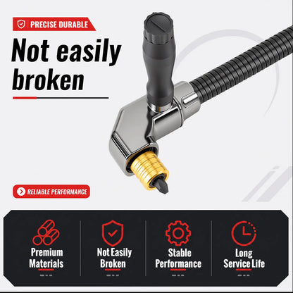 90-Degree Right-Angle Drill Attachment—Rotary Corner Drilling Adapter for Tight Spaces
