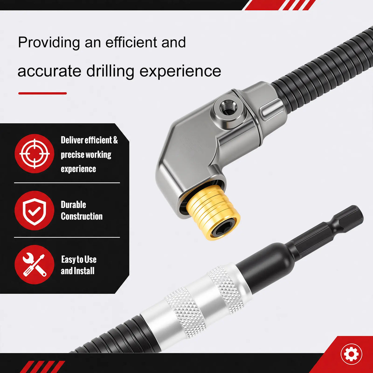 90-Degree Right-Angle Drill Attachment—Rotary Corner Drilling Adapter for Tight Spaces
