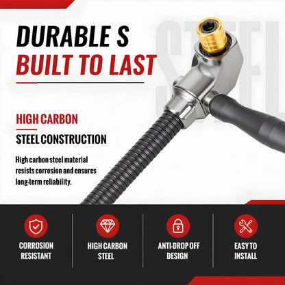 90-Degree Right-Angle Drill Attachment—Rotary Corner Drilling Adapter for Tight Spaces