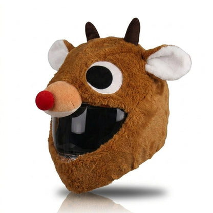 😂 Funny Plush Motorcycle Helmet Cover🏍️   – Eye-Catching Cartoon Full-Face Helmet Accessory