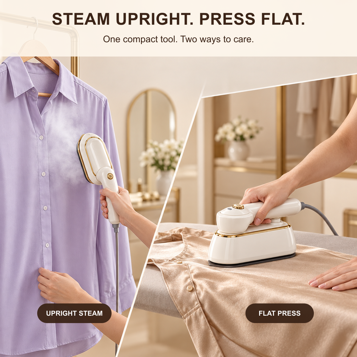 👔💨 sohochic 2-in-1 Garment Steamer & Iron – 5s Heat-Up, Foldable & Travel-Friendly ✈️