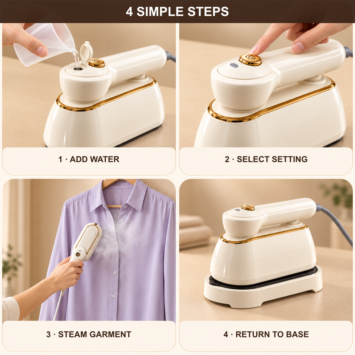 👔💨 sohochic 2-in-1 Garment Steamer & Iron – 5s Heat-Up, Foldable & Travel-Friendly ✈️