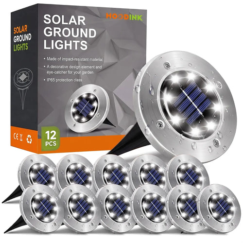 Outdoor waterproof solar ground lights, suitable for landscape lighting in courtyards, along pathways, on lawns, in yards, on terraces, and in similar areas.