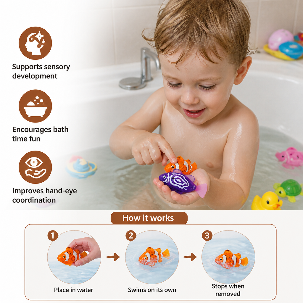 LED Swimming Fish Pool Toy Set – Automatic Water Activated Light-Up Fish