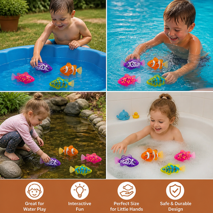 LED Swimming Fish Pool Toy Set – Automatic Water Activated Light-Up Fish